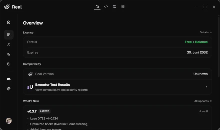 Overview screen